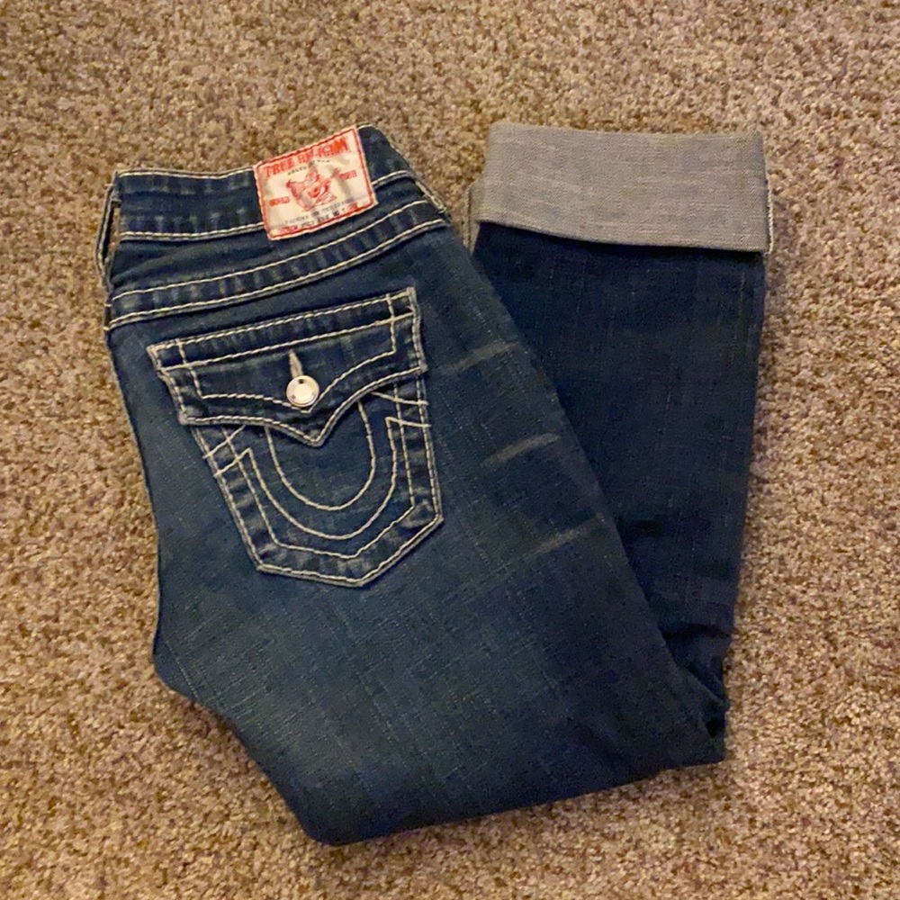 True Religion rolled cuff capris